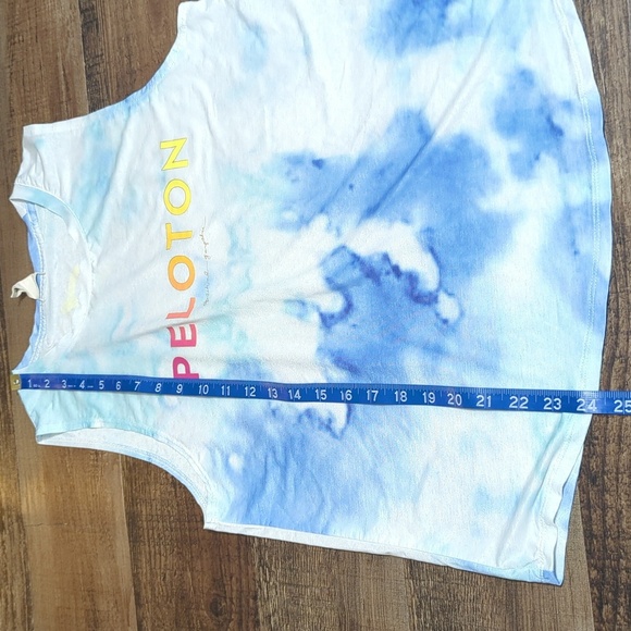 Peloton x Spiritual Gangster Tie-Dye Workout Tank Top White/Blue Size Large - Picture 7 of 7